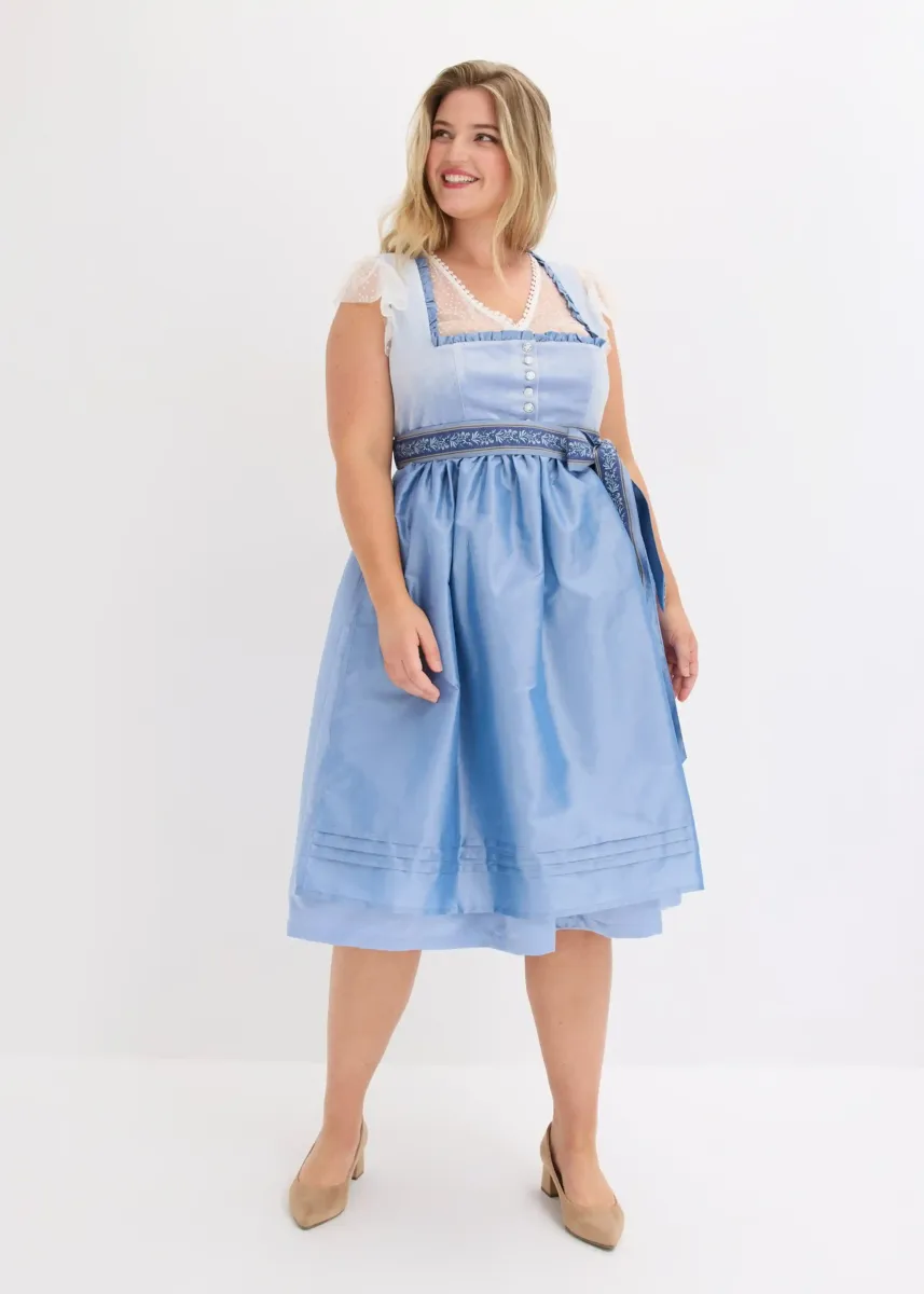 2-delni dirndl z žametom v midi dolžini