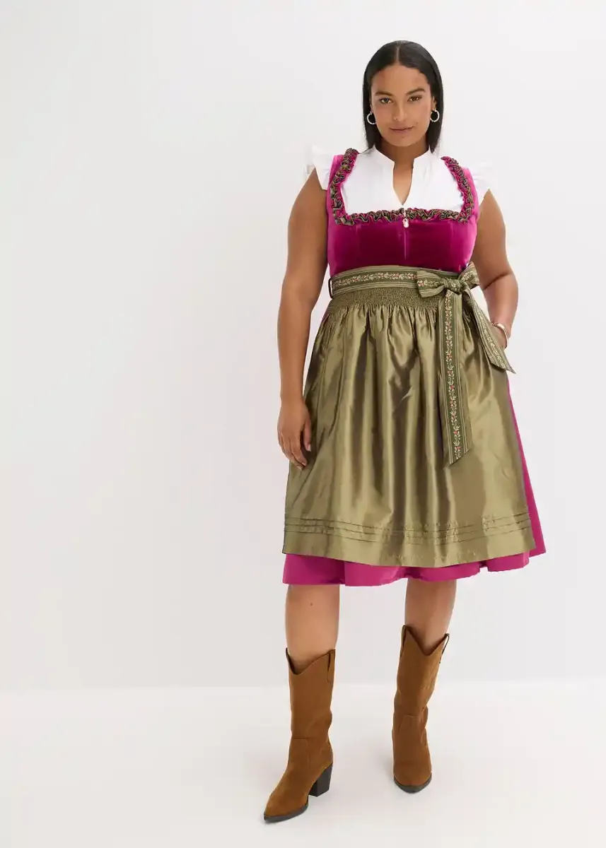2-delni dirndl z žametom v midi dolžini