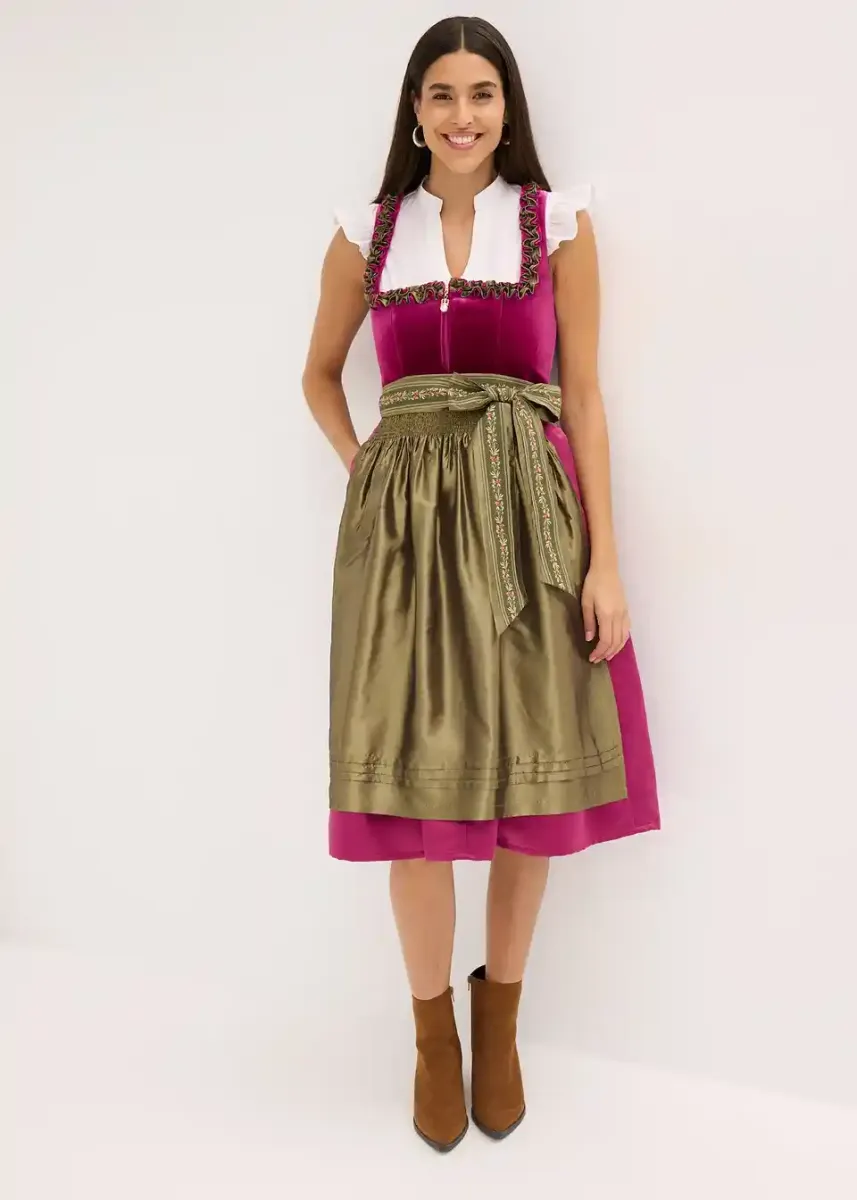 2-delni dirndl z žametom v midi dolžini