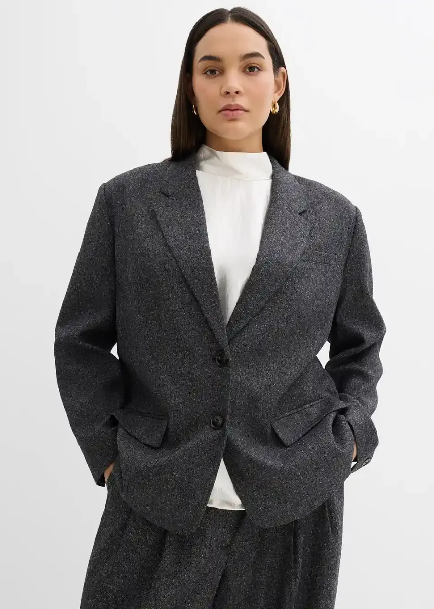 Ohlapen blazer iz fine viskozne mešanice