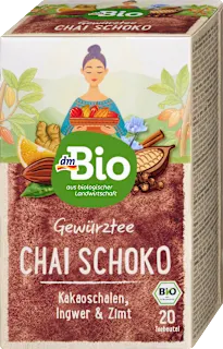Bio čajna mešanica Chai Schoko s kakavom, ingverjem in cimetom (20 x 2 g), 40 g
