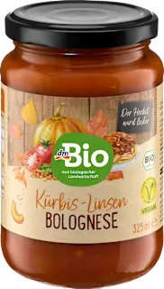 Bio bučno-paradižnikova omaka z lečo, 325 ml