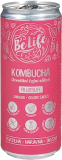 BIO Kombucha z okusom jabolka in gozdnih sadežev, 330 ml