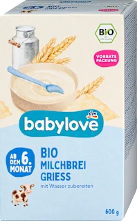 Bio mlečna kašica s pšeničnim zdrobom, po dopolnjenem 6. mesecu, 600 g
