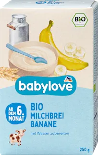Bio mlečna kašica z banano, po dopolnjenem 6. mesecu starosti, 250 g