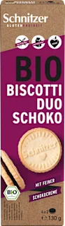 Bio piškoti s kakavovim nadevom, brez glutena, 130 g