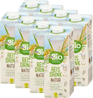 Bio rižev napitek Natur, 8 x 1 L, 8 l