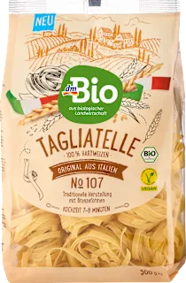 Bio sušene testenine Tagliatelle iz pšeničnega durum zdroba, 500 g