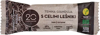 Bio temna gianduja s celimi lešniki, 45 g