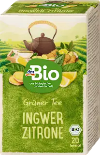 Bio zeleni čaj z ingverjem in limono (20 × 2 g), 40 g