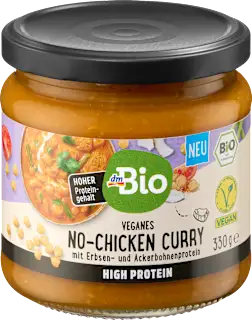 Bio zelenjavni kari na indijski način s pripravkom iz grahovih in bobovih beljakovin, 330 g