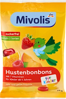 Bonboni s sadnim okusom, s 7 vitamini, brez sladkorja, 75 g