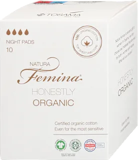 Damski nočni vložki Honestly Organic, 10 kos