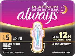 Damski nočni vložki Platinum Secure Extra, 8 kos