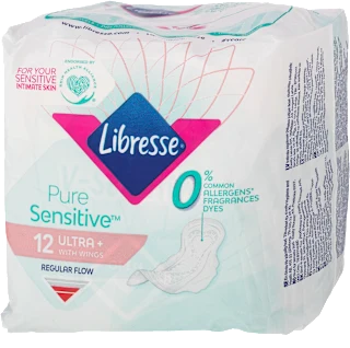 Damski vložki PureSensitive Ultra+ s krilci, 12 kos