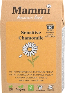 Detergent v lističih za pranje perila Sensitive Chamomile, 50 pranj