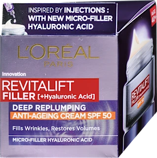 Dnevna krema proti staranju Revitalift Filler [+Hyaluronic Acid], ZF 50, 50 ml