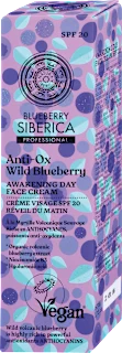Dnevna krema za obraz Blueberry Siberica Anti-Ox Wild Blueberry, ZF 20, 50 ml
