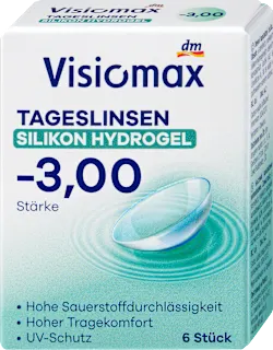 Dnevne silikonsko-hidrogelne kontaktne leče, dioptrija -3,00, 6 kos