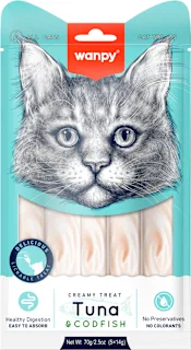Dopolnilna hrana za mačke Creamy Treat Tuna & Codfish, 70 g