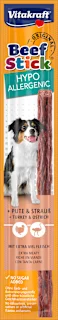 Dopolnilna hrana za pse Beef-Stick Hypoallergenic, puran in noj, 12 g