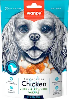 Dopolnilna hrana za pse Chicken Jerky & Rawhide Wraps, 100 g