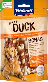 Dopolnilna hrana za pse - kosti z račjim mesom pure DUCK BONAS, 80 g