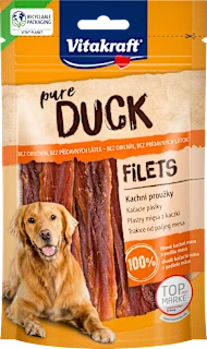 Dopolnilna hrana za pse – trakovi iz račjih prsi pure DUCK FILETS, 80 g