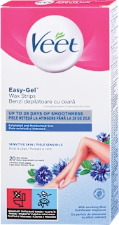 Easy-Gel trakovi za voskanje za občutljivo kožo, 20 kos