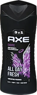 Gel za tuširanje Excite 3 v 1, 400 ml