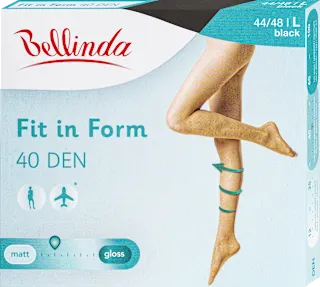 Hlačne nogavice Fit in Form, 40 DEN, velikost L, črne, 1 kos