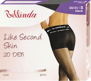 Hlačne nogavice Like Second Skin, 20 DEN, 38-40, črne, 1 kos