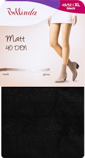 Hlačne nogavice Matt, 40 DEN, velikost XL, črne, 1 kos
