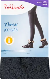 Hlačne nogavice Winter, 100 DEN, velikost XL, črne, 1 kos