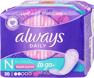 Ščitniki perila dailies Normal to go, 20 kos