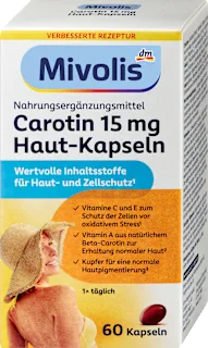 Karoten 15 mg kapsule za zaščito kože in celic, 60 kos