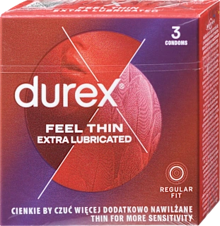 Kondomi Feel Thin Extra Lubricated, 3 kos