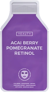 Maska za obraz Acai Berry Pomegranate Retinol, v obliki krpice, 1 kos