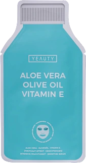 Maska za obraz Aloe Vera Olive Oil Vitamin E, v obliki krpice, 1 kos