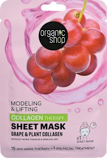 Maska za obraz Collagen, v obliki krpice, 1 kos