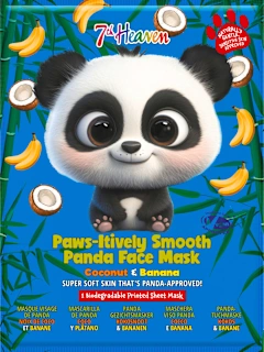 Maska za obraz Panda, v obliki krpice, 1 kos