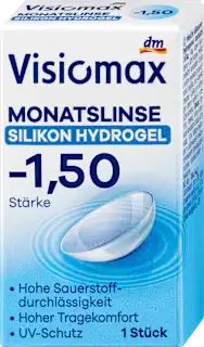Mesečna silikonsko-hidrogelna kontaktna leča, dioptrija -1,50, 1 kos