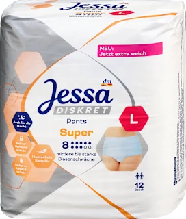 Mobilne hlačke Jessa Diskret Super, velikost L, 12 kos