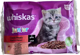 Mokra hrana za mačje mladiče Classic Meals Junior, 4x85g, 340 g