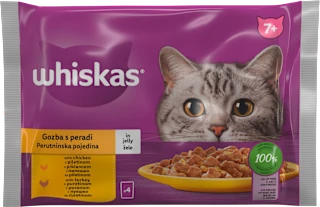 Mokra hrana za mačke s perutnino, 7+ let, 4x85 g, 340 g