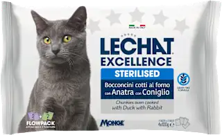 Multi pakiranje mokre hrane za sterilizirane mačke Raca + Zajec, 4x100 g, 400 g