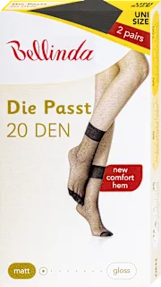Nogavice Die Passt, 20 DEN, univerzalna velikost, črne (2 para), 4 kos