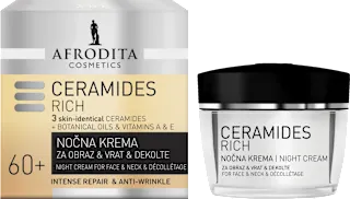 Nočna krema za obraz, vrat in dekolte CERAMIDES RICH, 50 ml