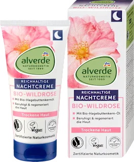 Nočna krema za obraz z bio divjo vrtnico, 50 ml