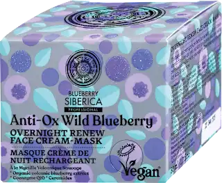 Obnovitvena nočna krema za obraz Blueberry Siberica Anti-Ox Wild Blueberry, 50 ml